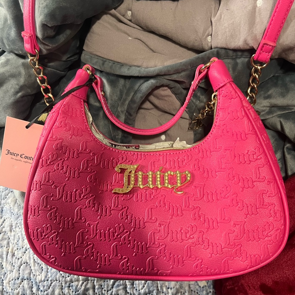 Juicy Couture Hot Pink Embossed Shoulder Bag